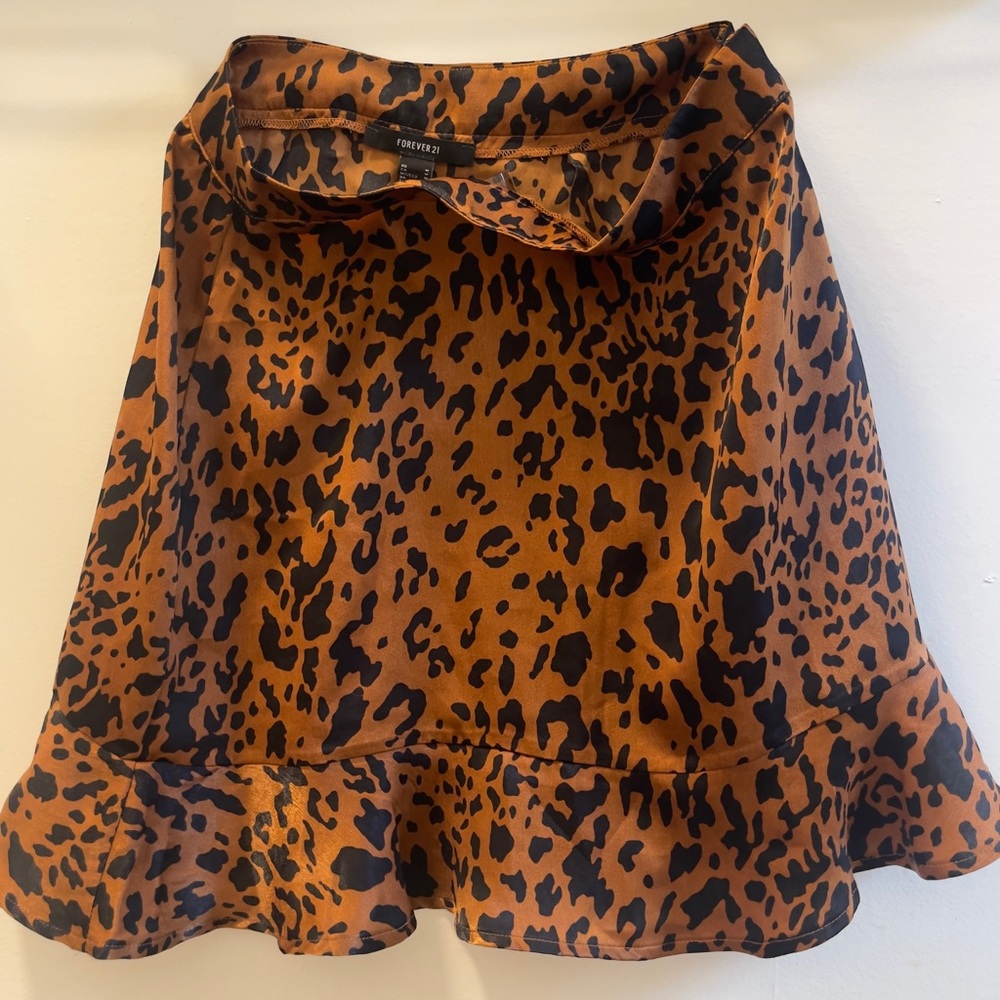 Forever 21 Brown and Orange Bubble Mini Skirt